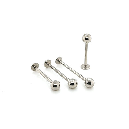 16G Labret, Long Shaft 3mm/4mm Ball -316L S. Steel