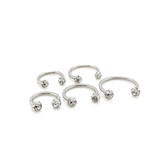 16G CBB Horseshoe, Multi Jeweled-316L S. Steel