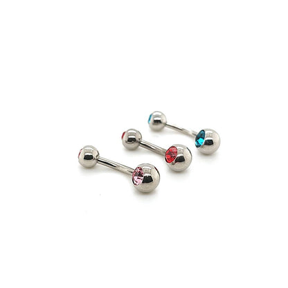 14G Mini Color Jeweled Belly-316L S. Steel