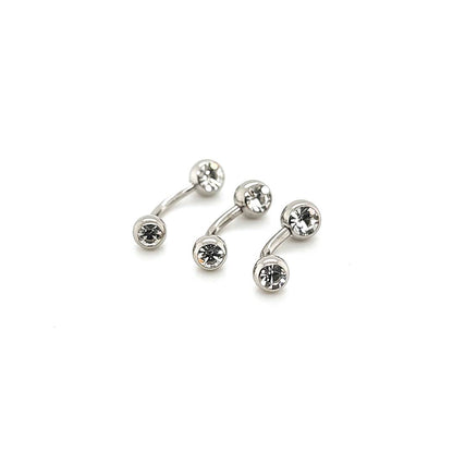 14G Mini Clear Jeweled Belly-316L S. Steel