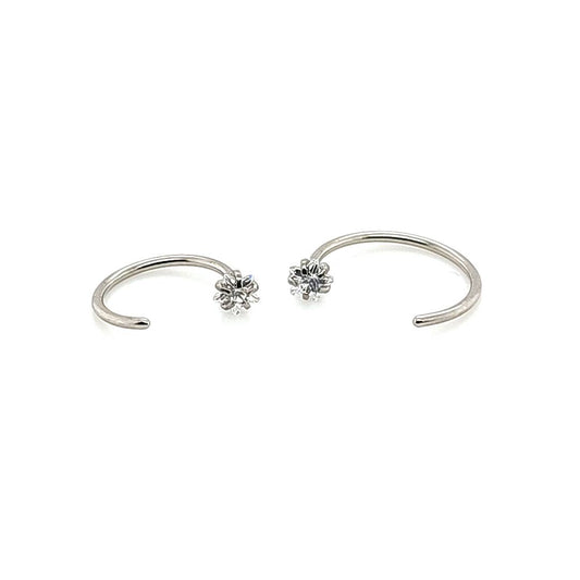 20G Nose Hoop, Star CZ Set Flexible-316L S. Steel