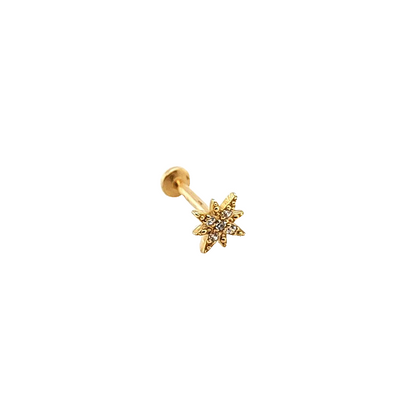 14K Gold- 18g/16g Starlight Labret