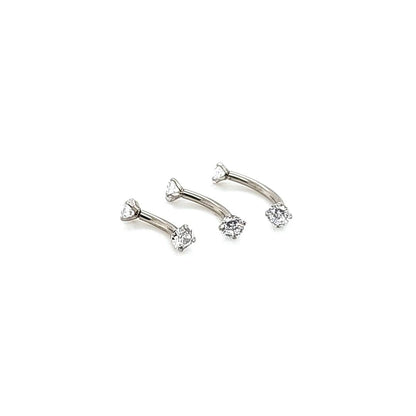 16G CZ Prong set Eyebrow-316L S. Steel