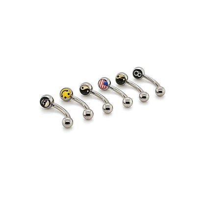 16G Eyebrow, Logo Patterns-316L S. Steel