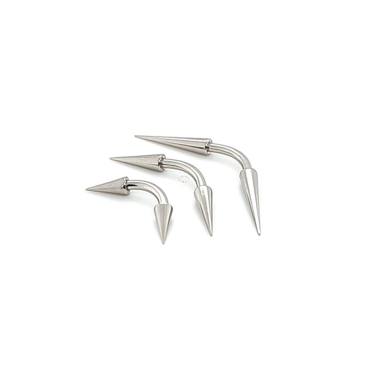 14G Eyebrow, Long Cone-316L S. Steel