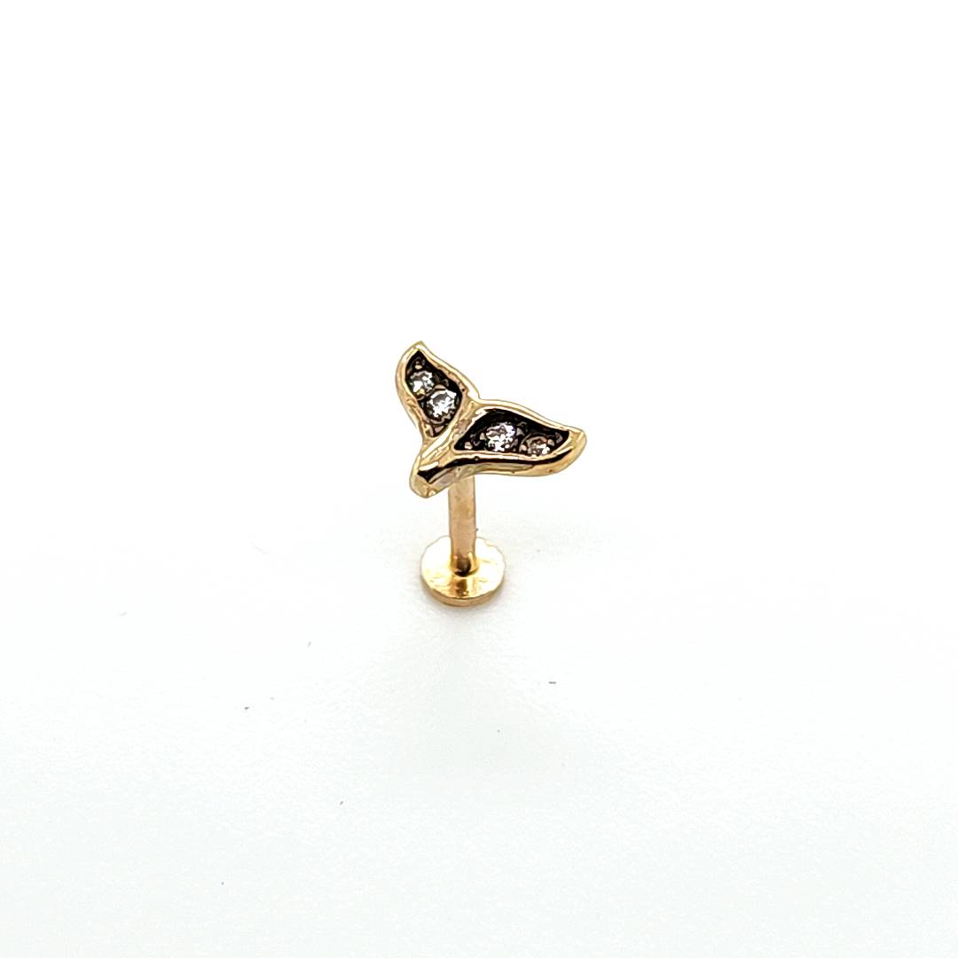 14K Gold- 18g/16g Whale Tail Labret